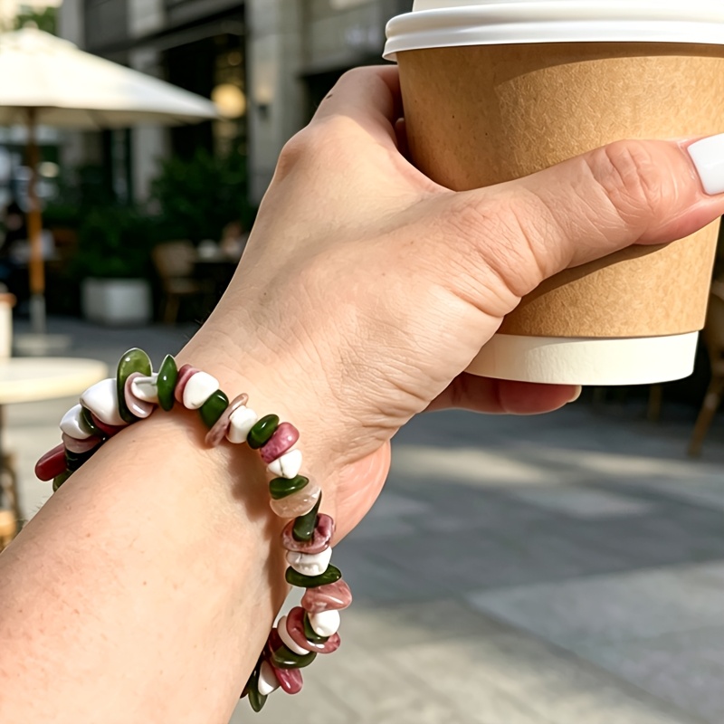 Irregular Crystal Bracelet, Vibrant Crushed Stone Design